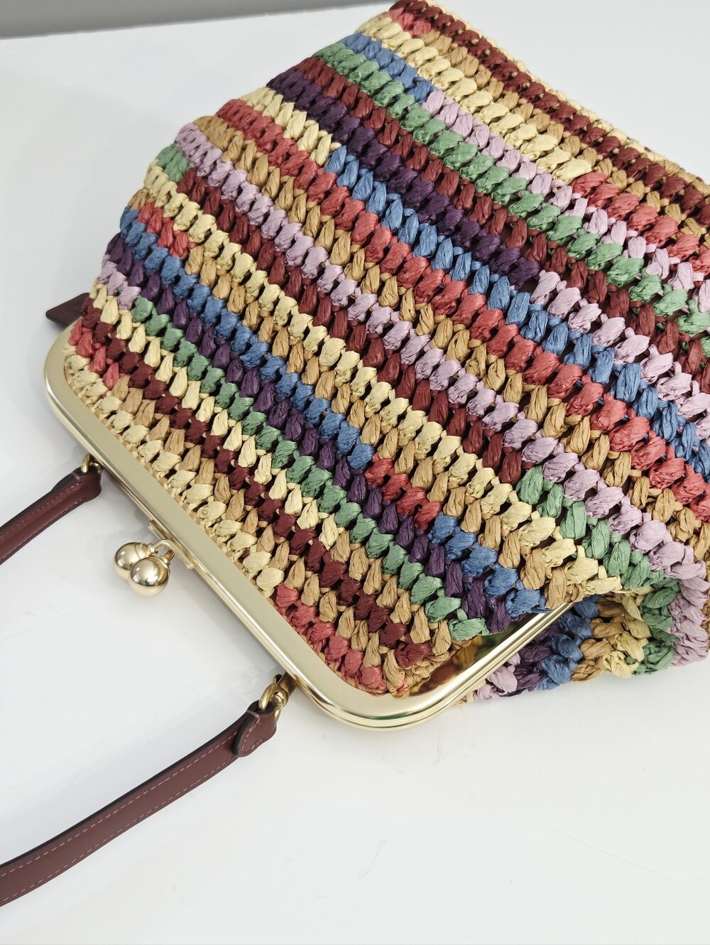 NWT COACH KISSLOCK FRAME BAG 27 - BRASS/MULTI - Picture 9 of 15